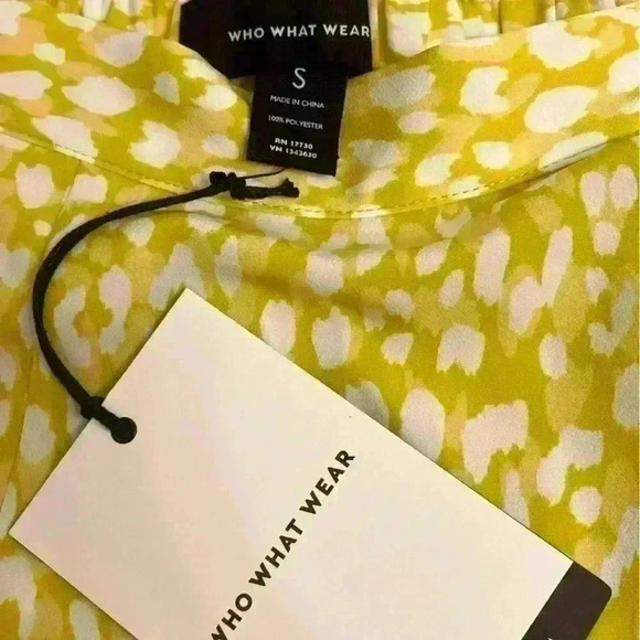 NWT Who What Wear Women's Yellow  Leopard Print Tiered Midi Skirt Size small - Picture 6 of 7